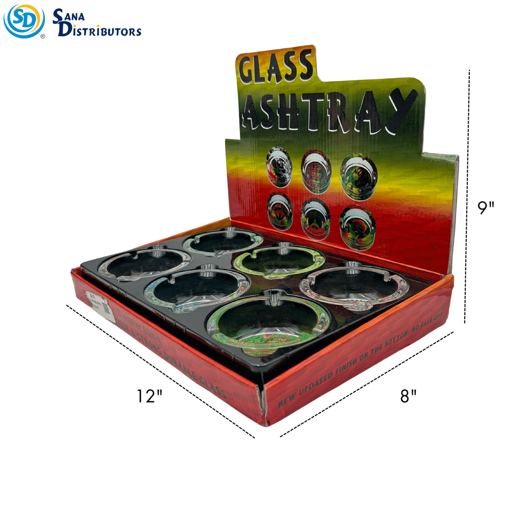 Glass Ashtray - Skulls 6pcs ($16.50 for 6pcs)