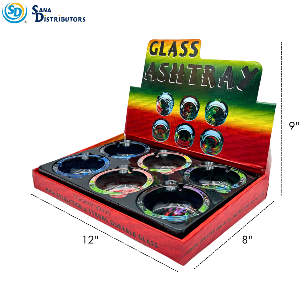 Glass Ashtray - Space/shrooms 6pcs ($16.50 for 6pcs)
