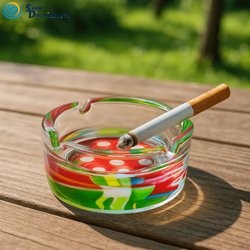 Glass Ashtray - Space/shrooms 6pcs ($16.50 for 6pcs)