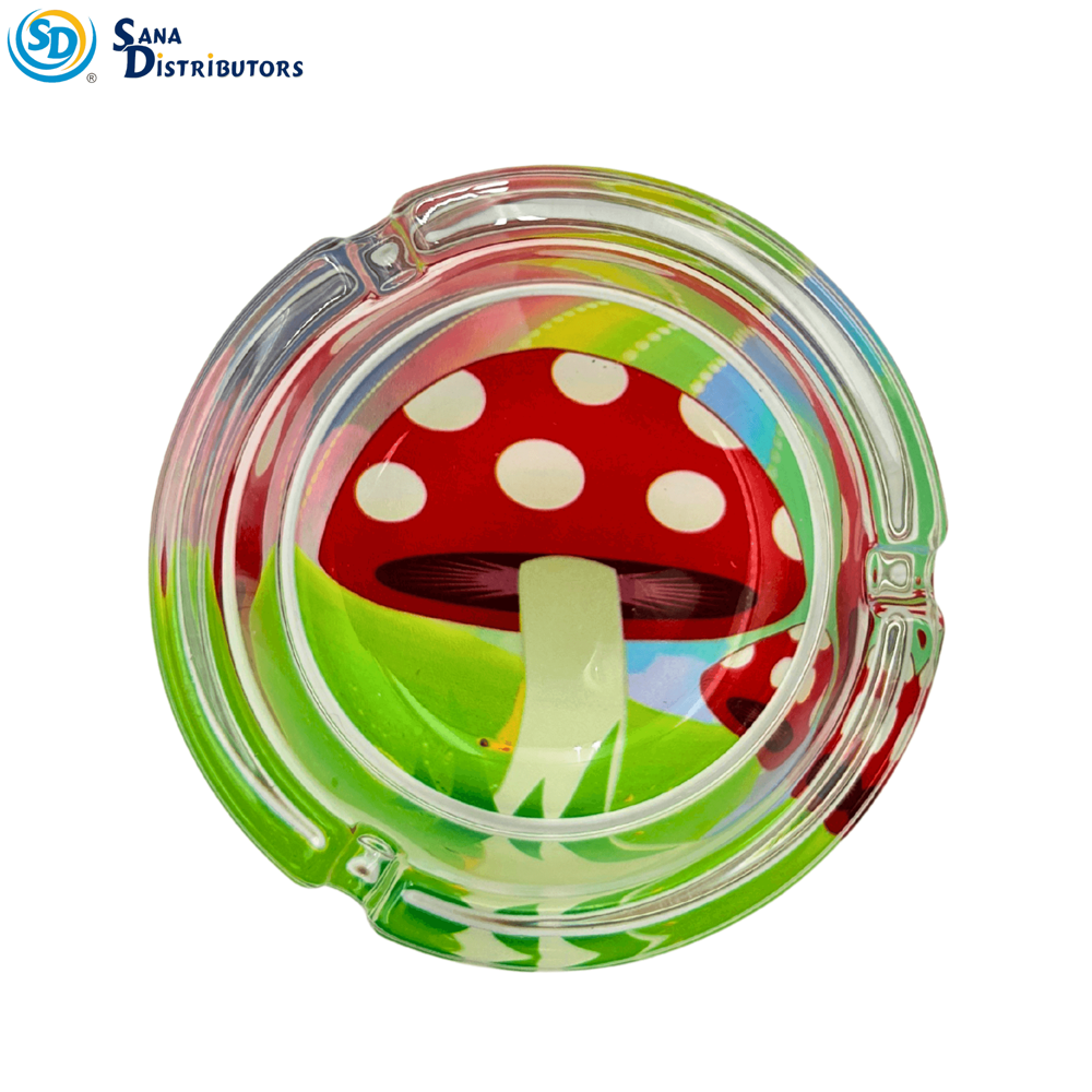 Glass Ashtray - Space/shrooms 6pcs ($16.50 for 6pcs)