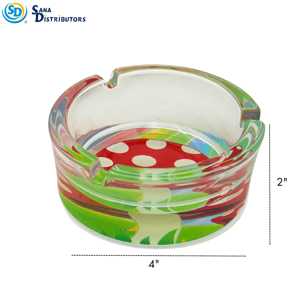 Glass Ashtray - Space/shrooms 6pcs ($16.50 for 6pcs)