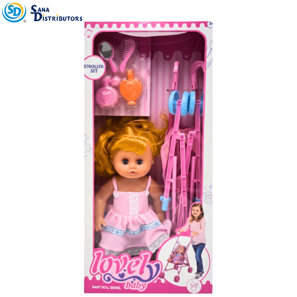 Baby Doll W/ Stroller Set 6pcs