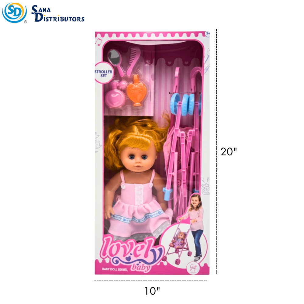 Baby Doll W/ Stroller Set 6pcs