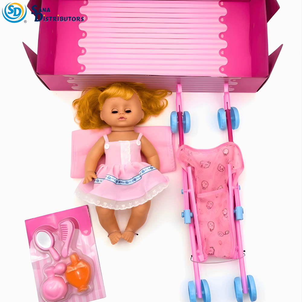 Baby Doll W/ Stroller Set 6pcs