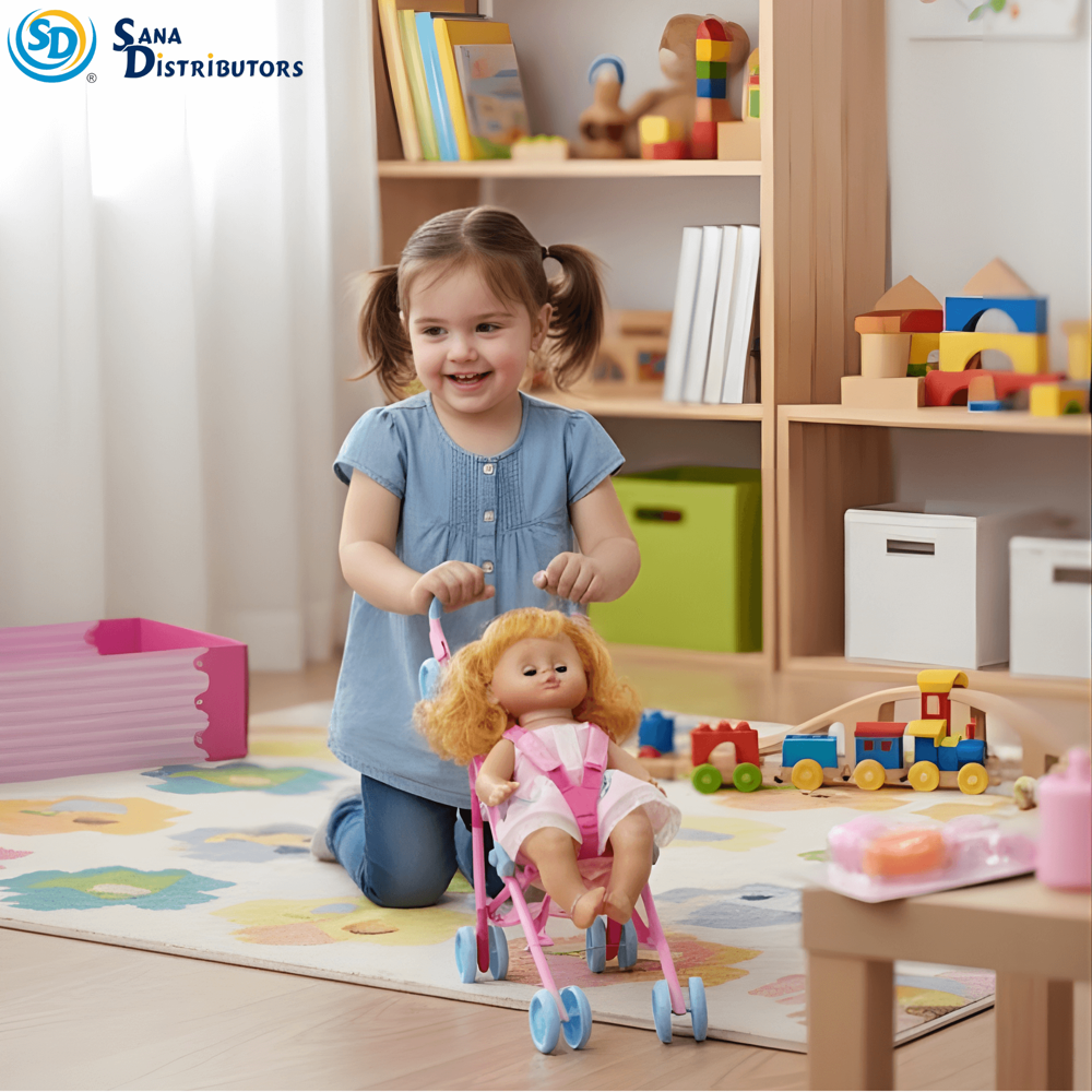 Baby Doll W/ Stroller Set 6pcs