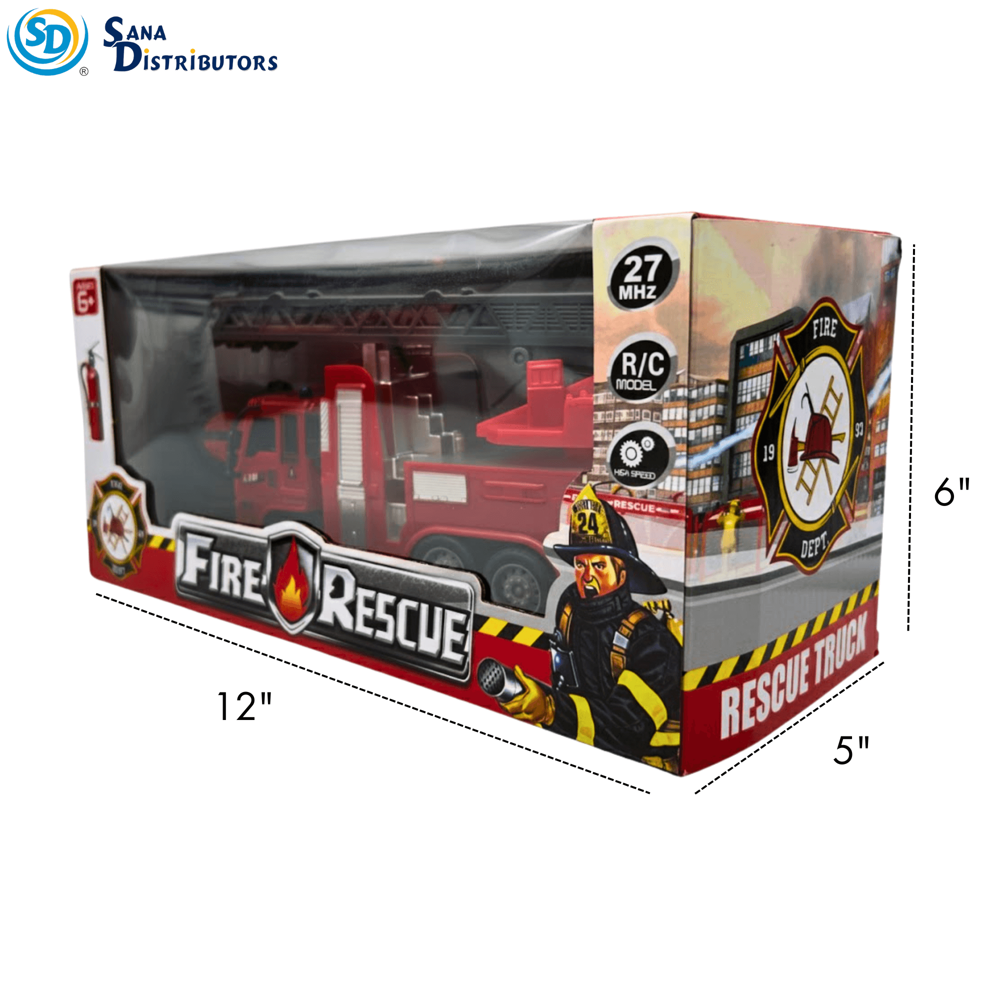 Rc Fire Rescue Truck 12" x 5" x 5"