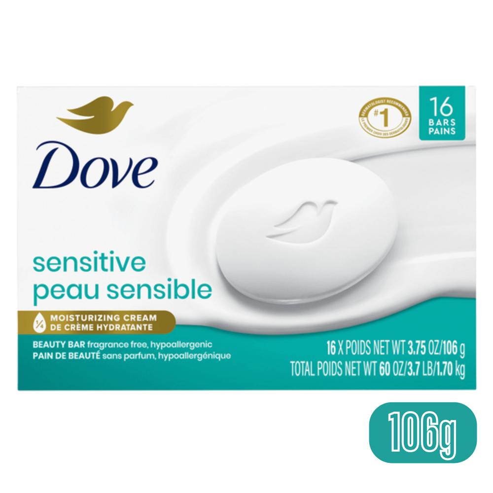Dove Sensitive Skin Soap Bar 16pcs ($1.25 per Unit)