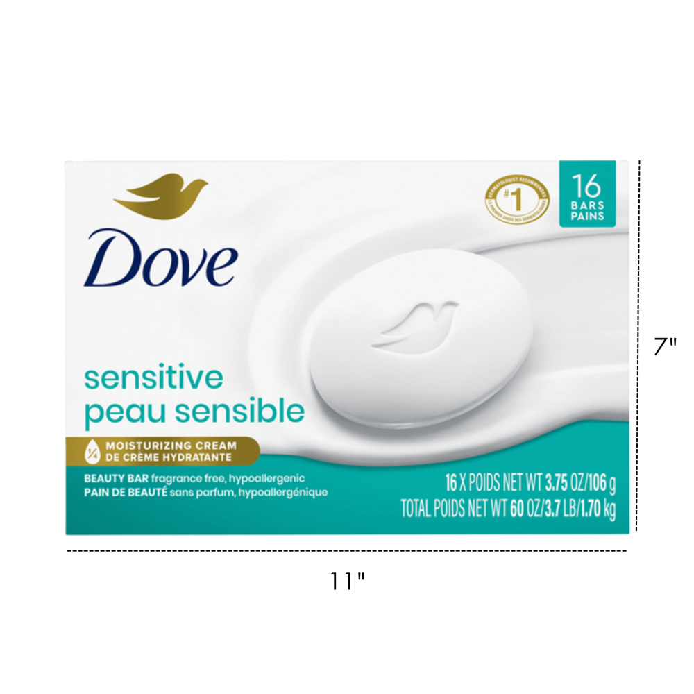 Dove Sensitive Skin Soap Bar 16pcs ($1.25 per Unit)