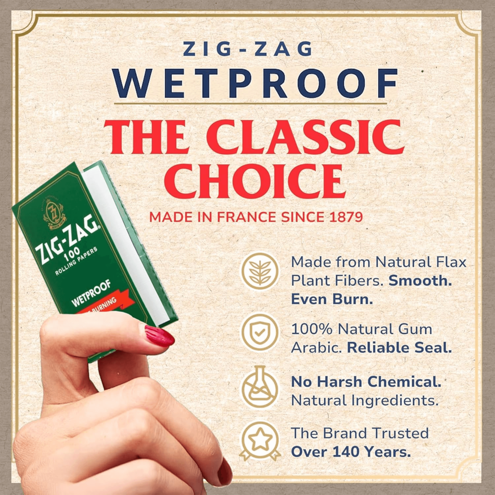 Zig-zag Rolling Papers - Wetproof Free Burning 25pcs
