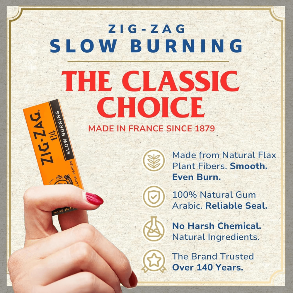 Zig-zag Rolling Papers - Slow Burn Orange 1 1/4 25pcs