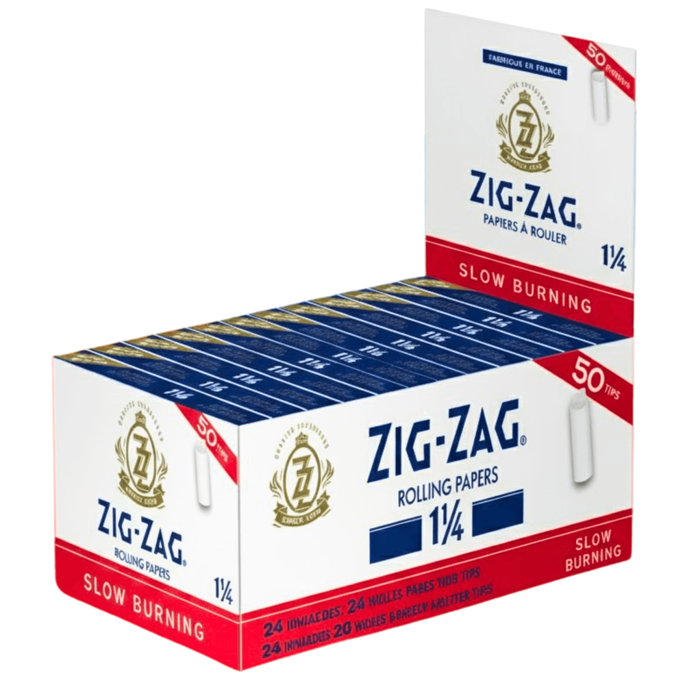 Zig-zag Rolling Papers 1 1/4 Slow Burning with 50 Tips 24pcs