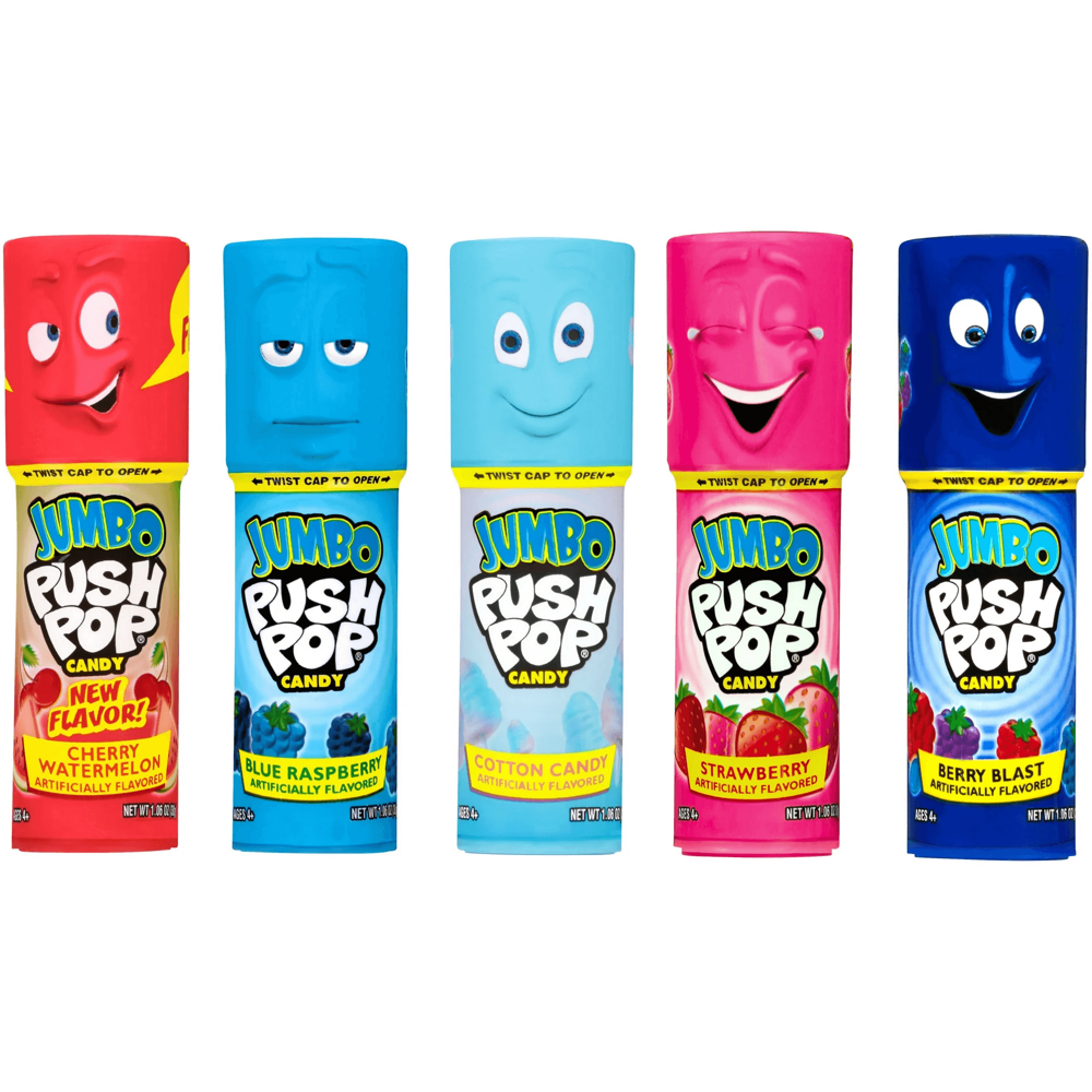 Jumbo Push Pop Candy 30 g 18pcs ($1.75 per Unit) [Exp: 12/2027]