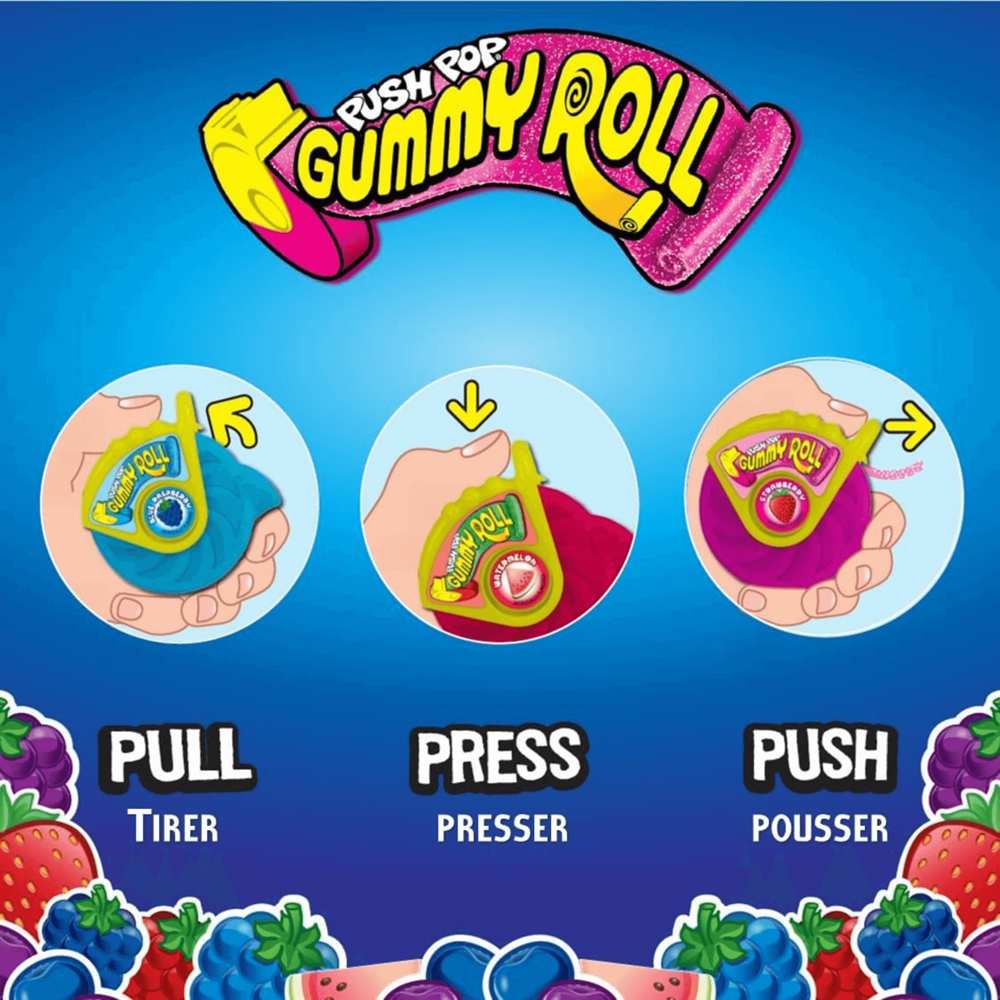 Push Pop Gummy Roll 8pcs ($2.75 per Unit)