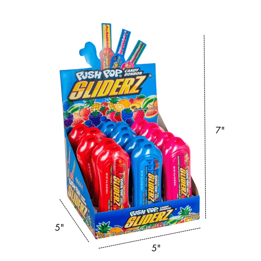 Sliderz Push Pop Candy 14 g 15pcs ($1.99 per Unit)
