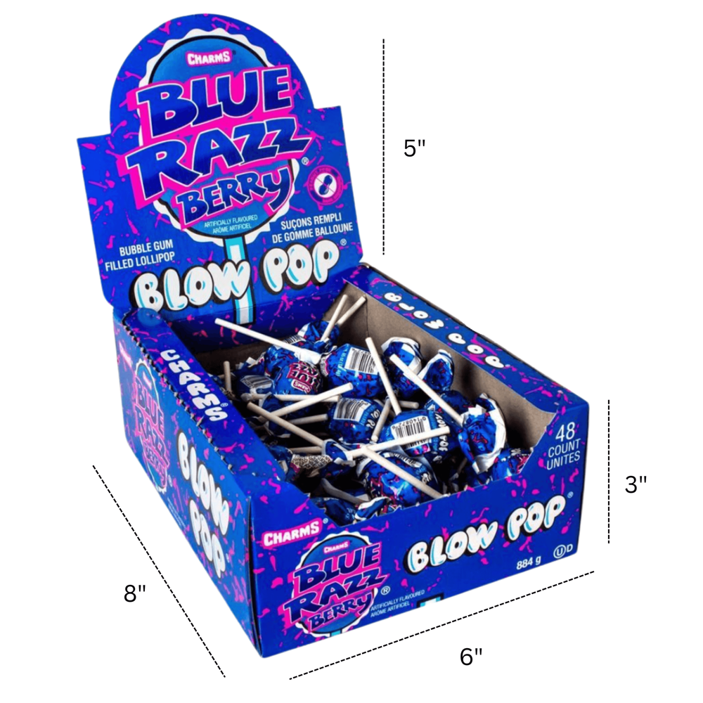 Charms Blue Razz Blow Pop 48pcs ($0.39 per Unit)