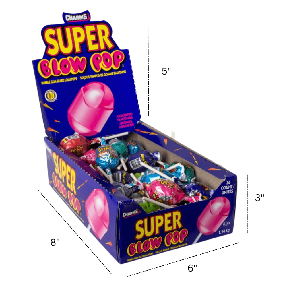 Charms Super Blow Pops Bubble Gum 36pcs ($0.59 per Unit)