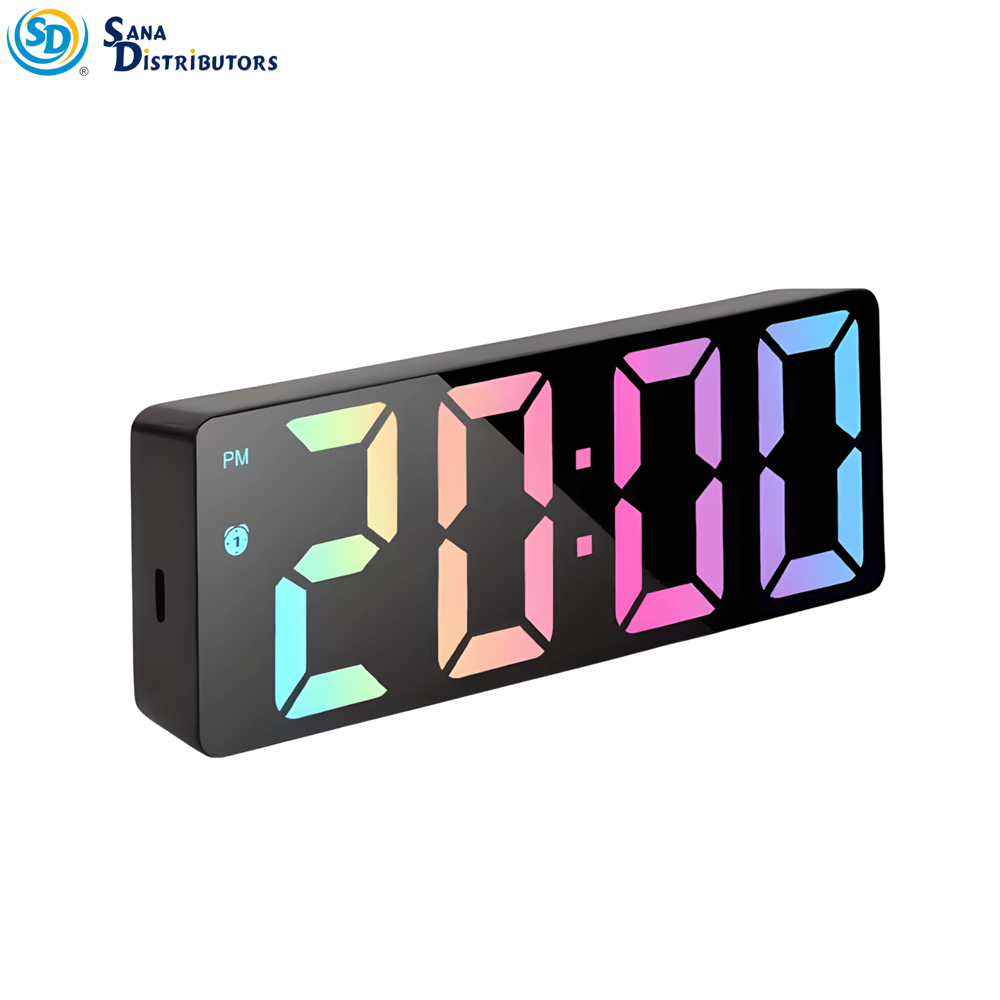 LED Colourful Clock with USB Cable #gh0725