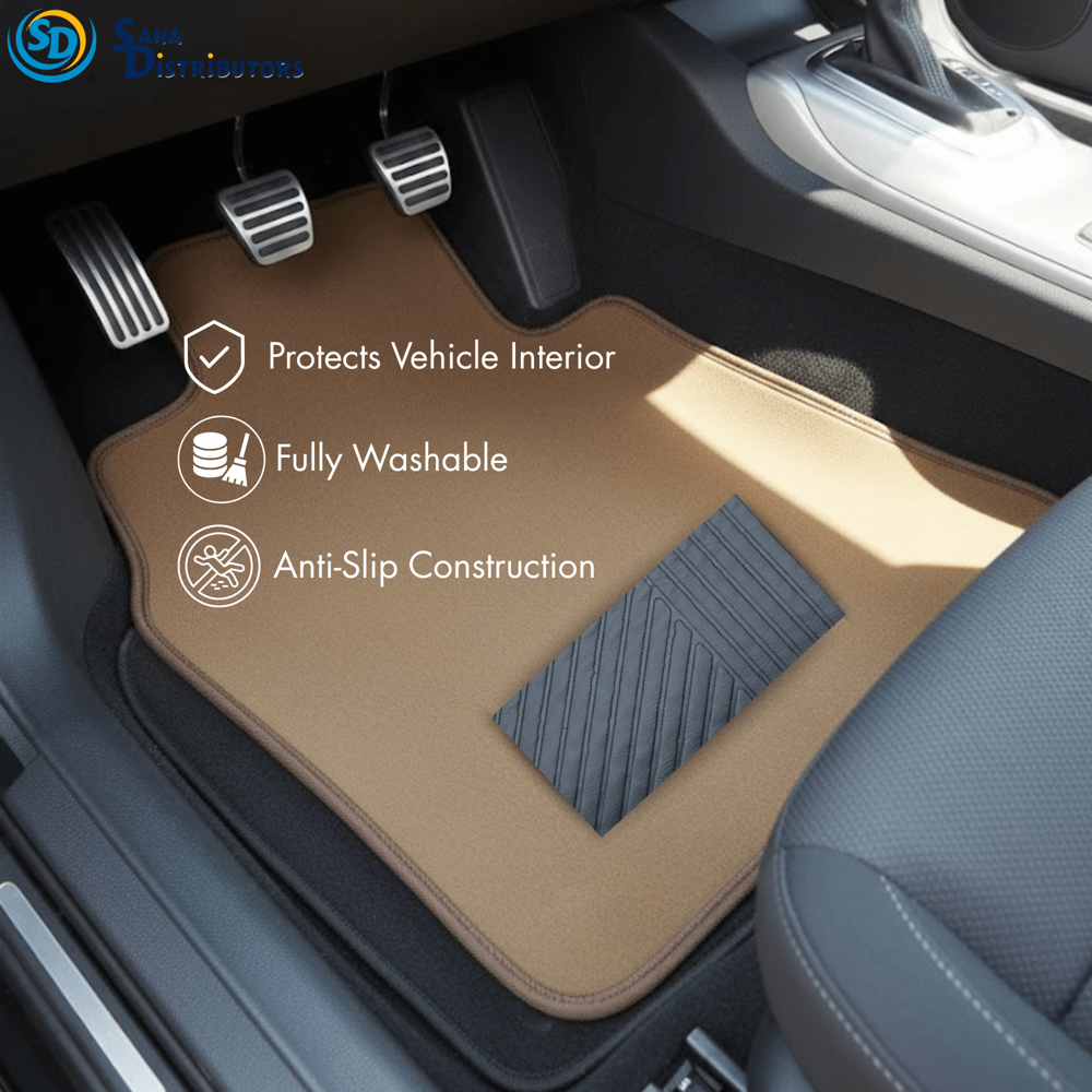 Car Mats 4pc Set - Assorted Colours