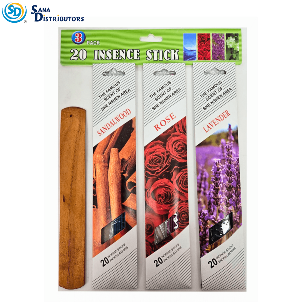 Incense Sticks 3pk 20pcs W/ Holder 13"x9"