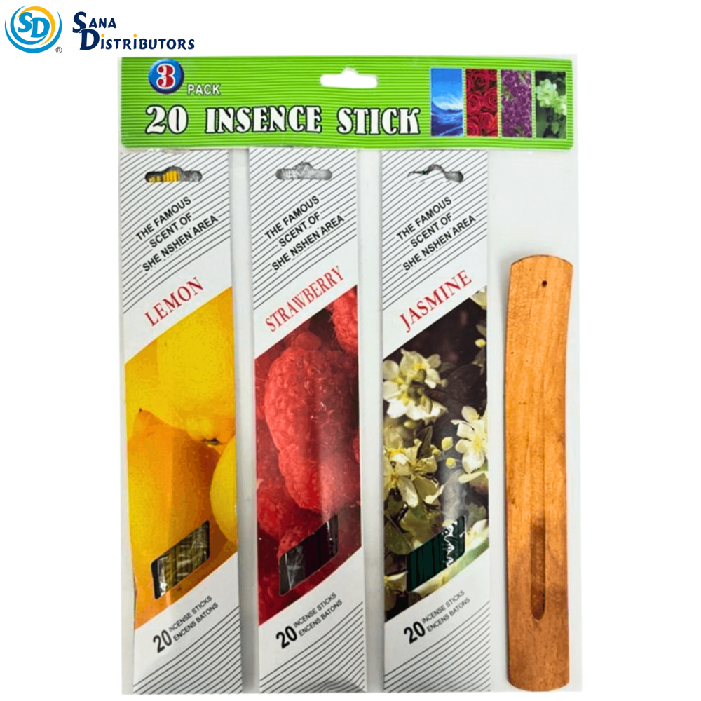 Incense Sticks 3pk 20pcs W/ Holder 13"x9"