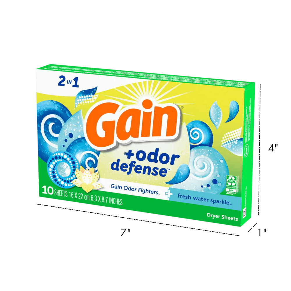Gain Dryer Sheets Odor Defense 10pcs ($23.88 for 12pcs)