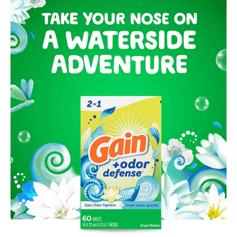 Gain Dryer Sheets Odor Defense 10pcs ($23.88 for 12pcs)