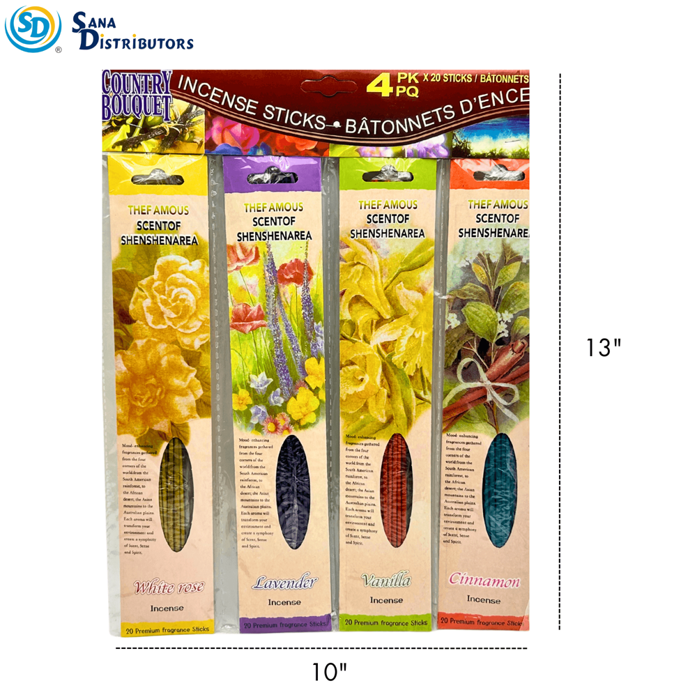 Incense Sticks 4pk 20pcs 13"x10