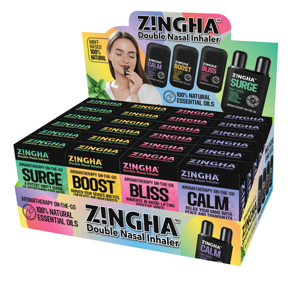 Z!ngha Aromatherapy Bar 50pc Display - Bold Mint & Essential Oils Collection ($4.99 per Unit