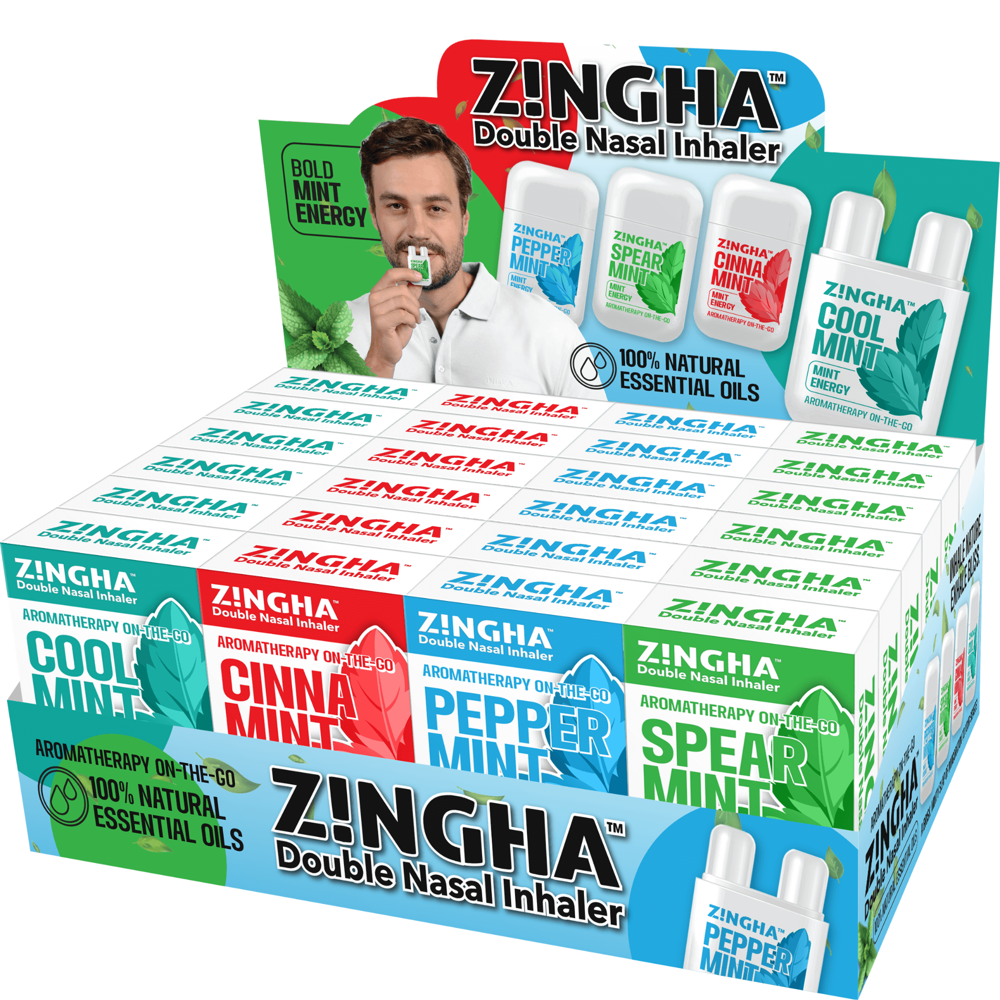 Z!ngha Aromatherapy Bar 50pc Display - Bold Mint & Essential Oils Collection ($4.99 per Unit