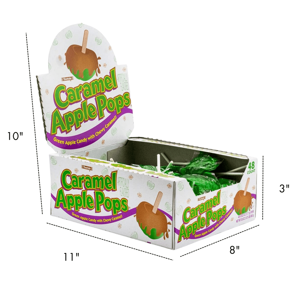Caramel Apple Flat Pops 48pcs ($0.35 per Unit) [Exp: 02/2028]