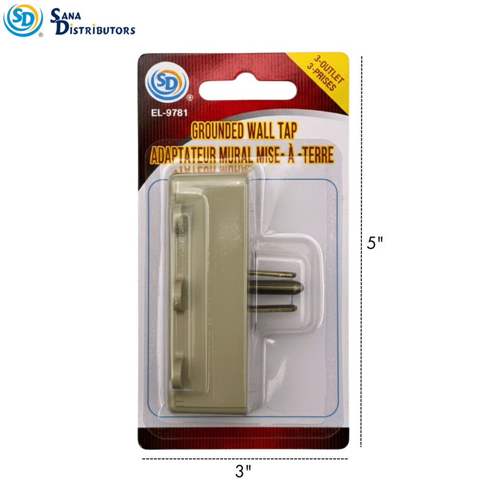 Sd Grounded Wall Tap 3 Outlet