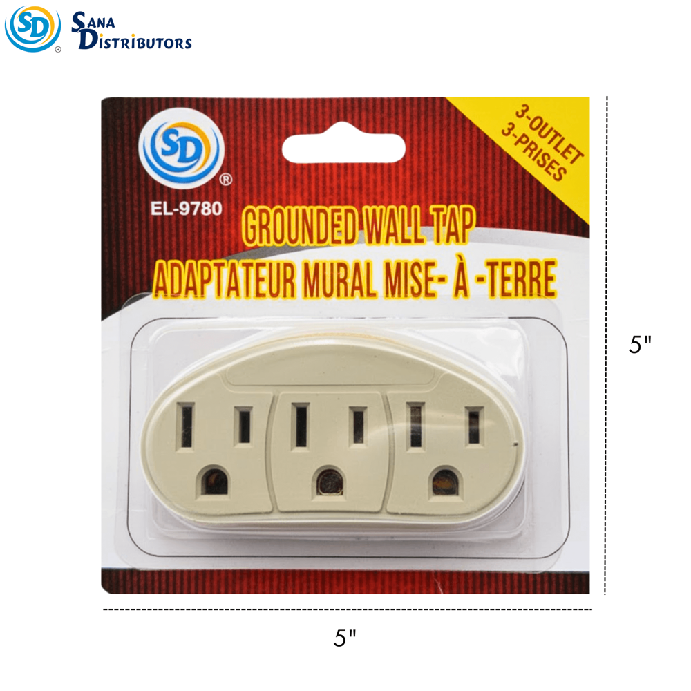Sd Grounded Wall Tap 3 Outlet