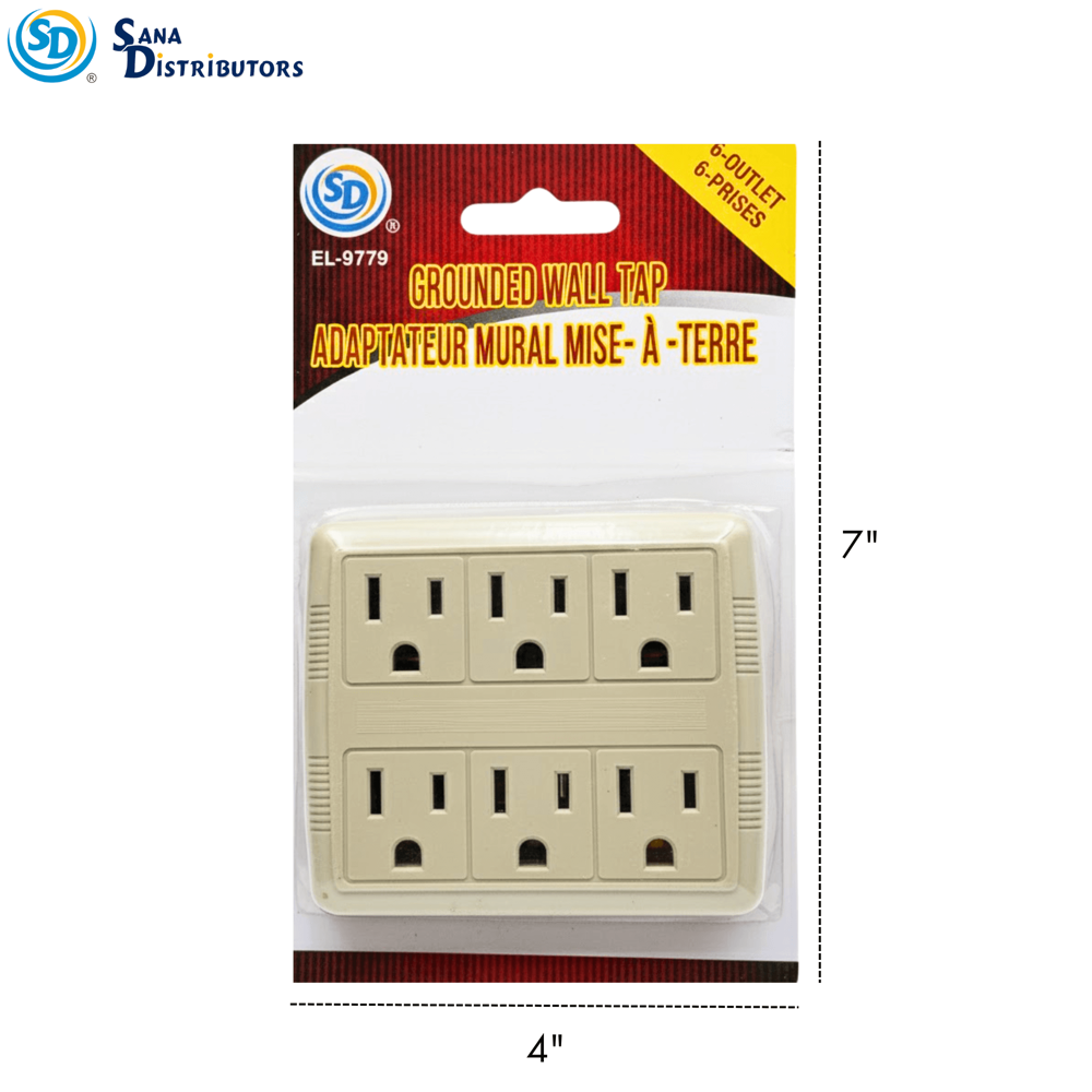 Sd Grounded Wall Tap 6 Outlet