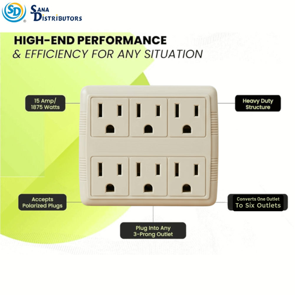Sd Grounded Wall Tap 6 Outlet