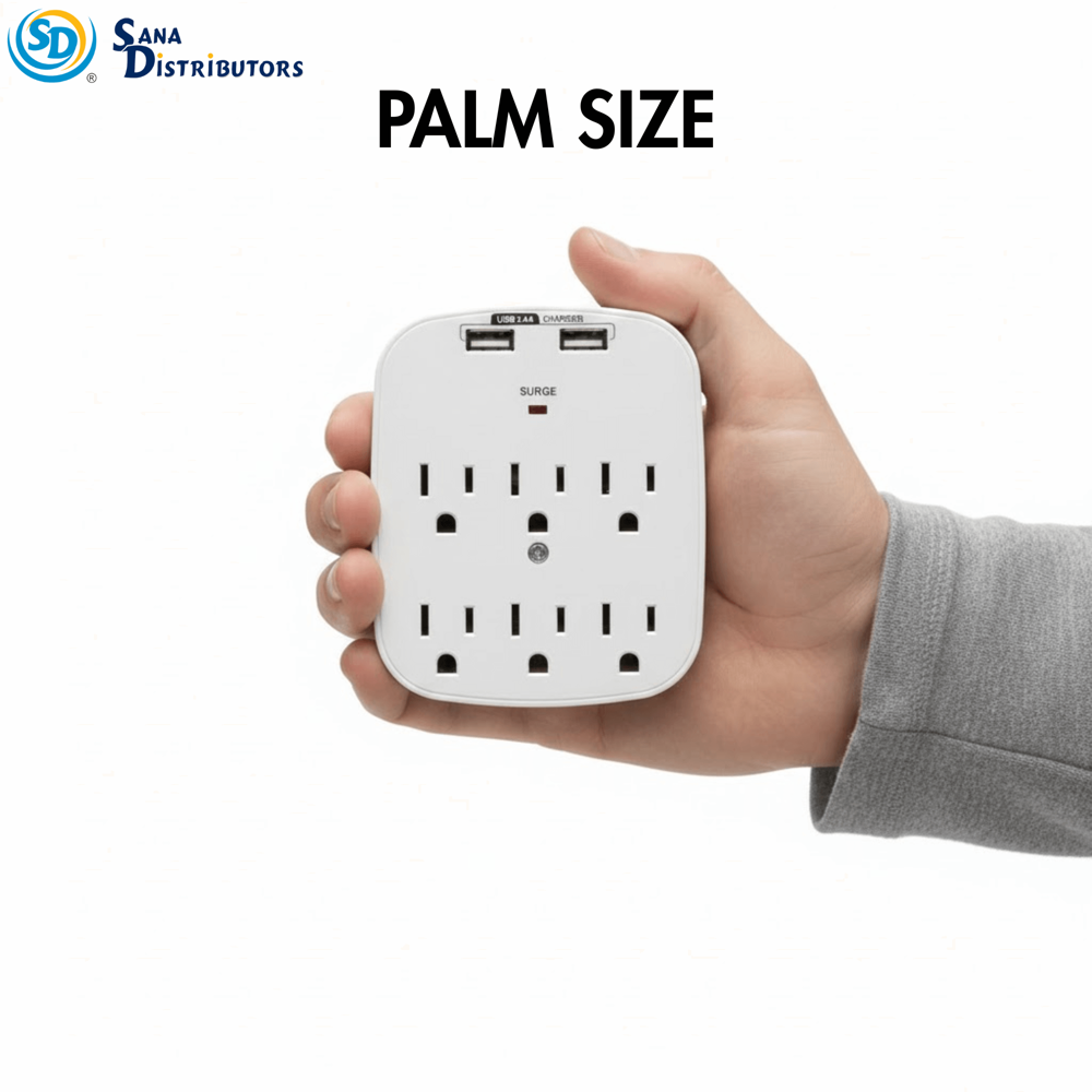 Sd Wall Tap with Dual USB 6 Outlet Max 2.4a