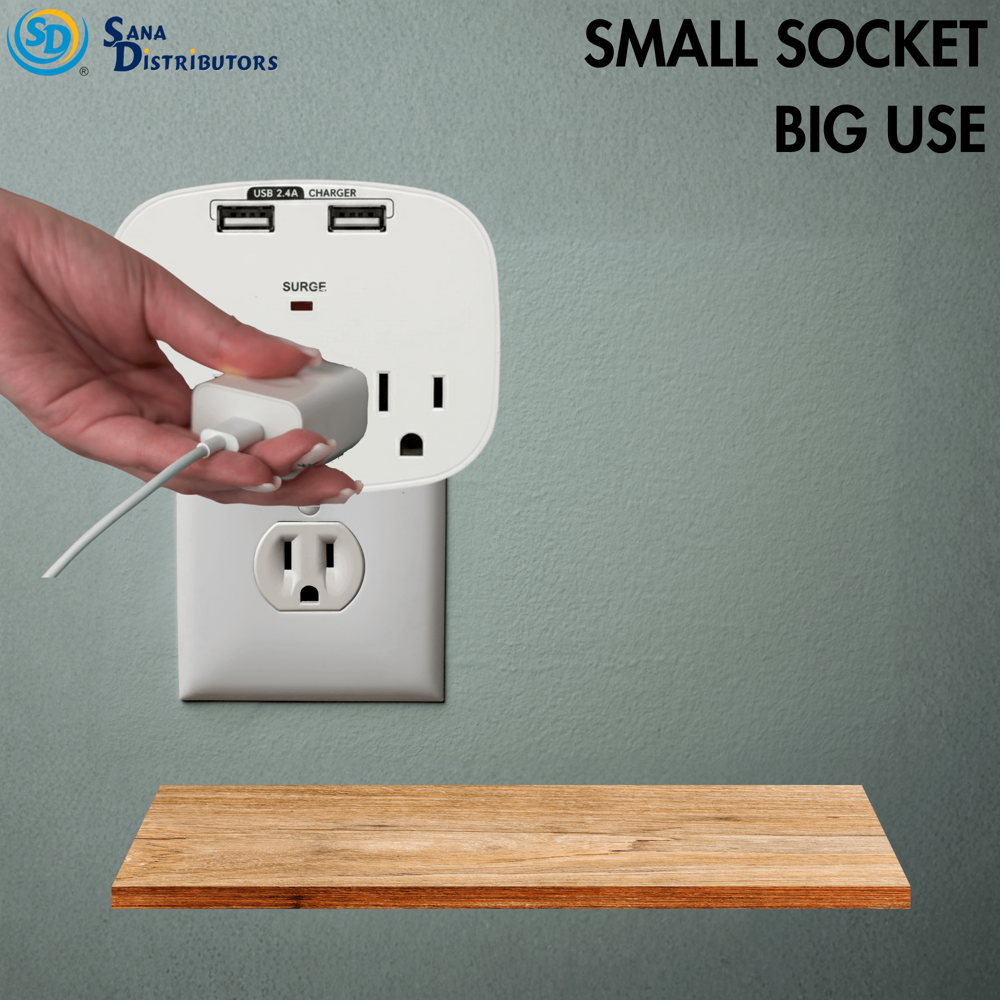 Sd Wall Tap with Dual USB 3 Outlet Max 2.4a