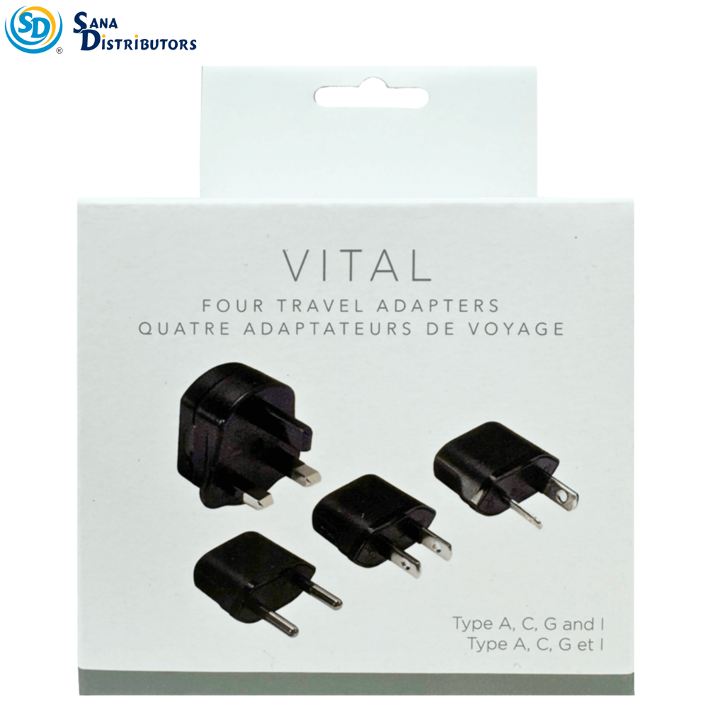 Vital 4 Travel Adapters [Type A,c,g, I]
