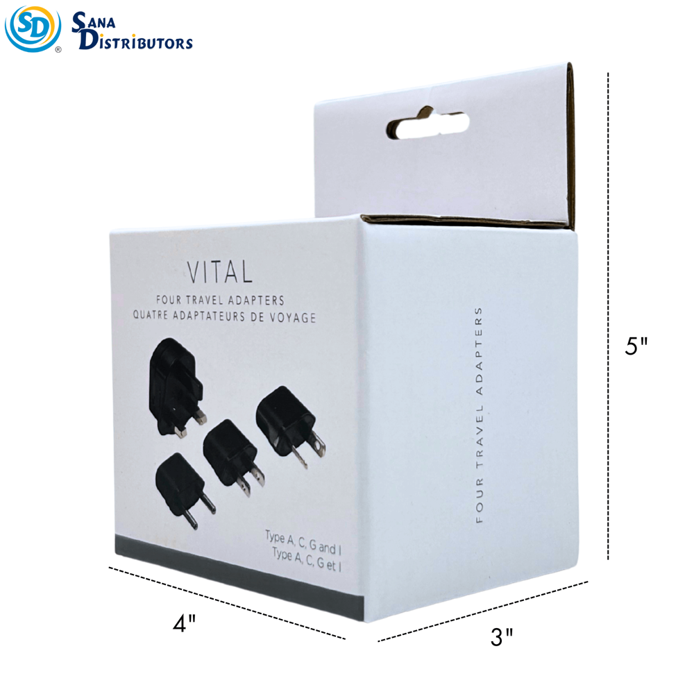 Vital 4 Travel Adapters [Type A,c,g, I]