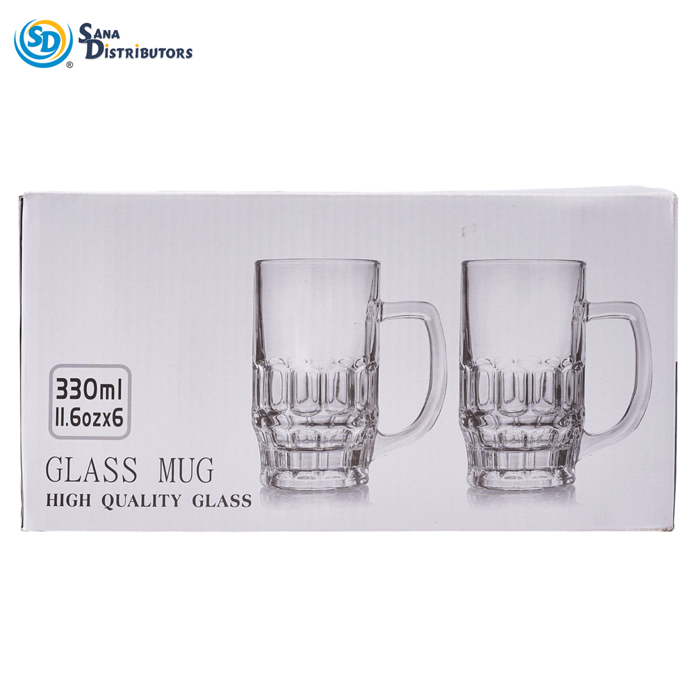 Glass Mugs 6pcs 330 mL 6"