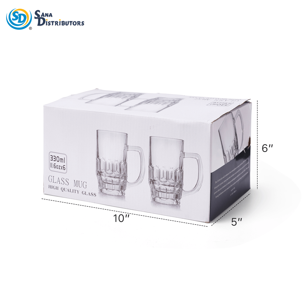 Glass Mugs 6pcs 330 mL 6"