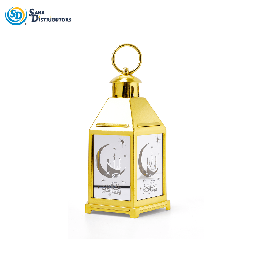 LED Lantern Islamic Style - Gold 8.7"