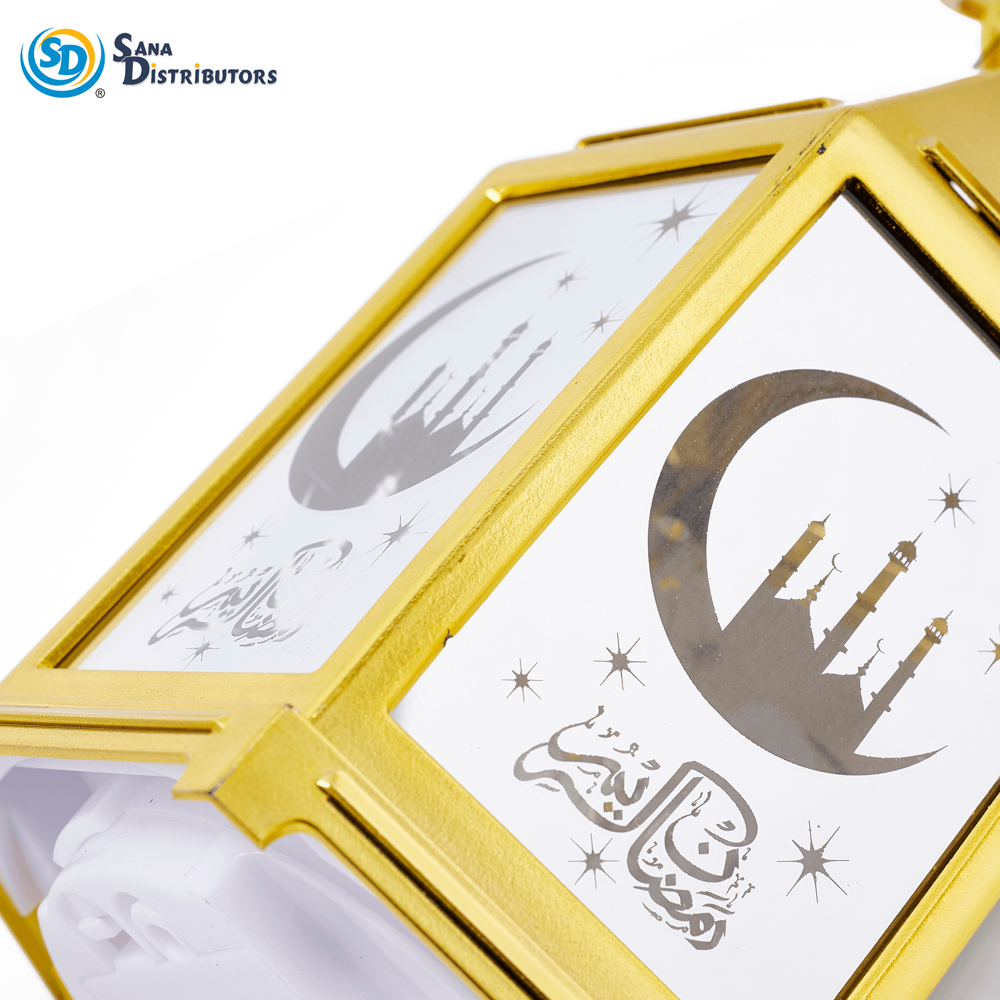 LED Lantern Islamic Style - Gold 8.7"