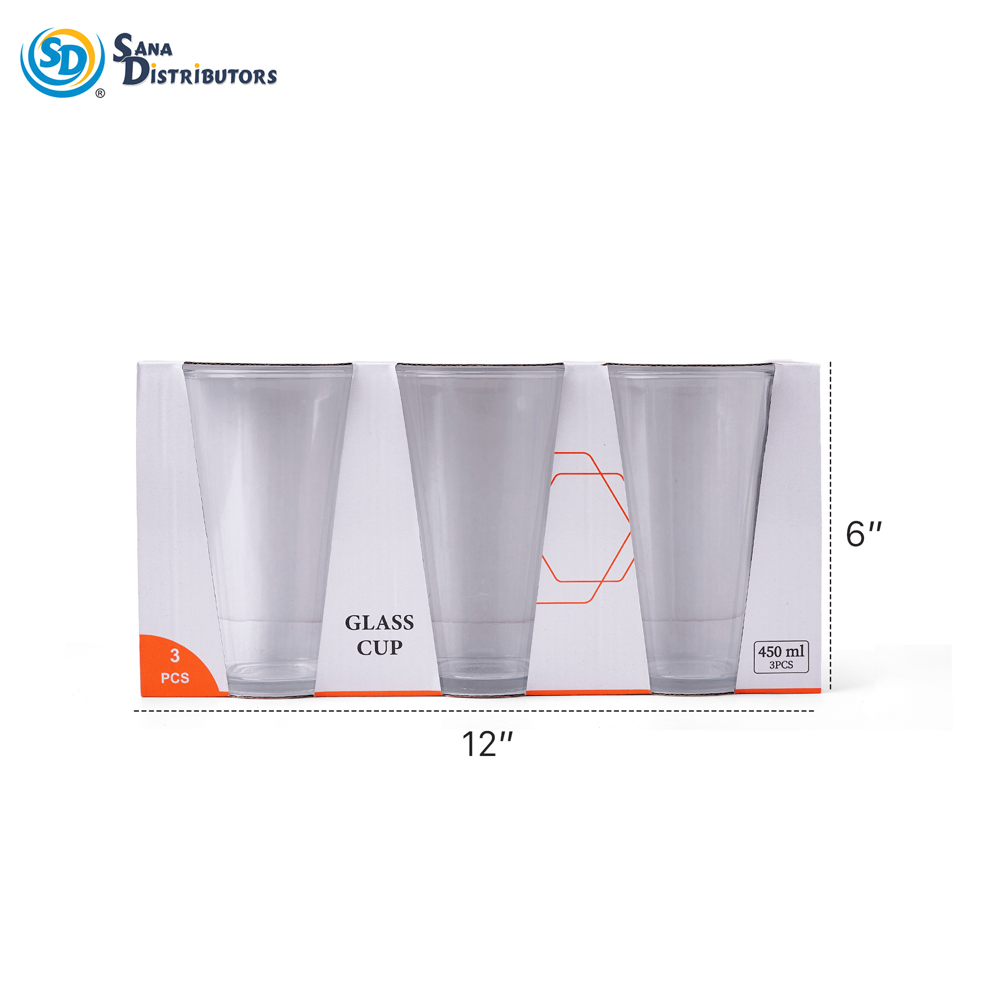 Drinking Glass 3pcs 6"