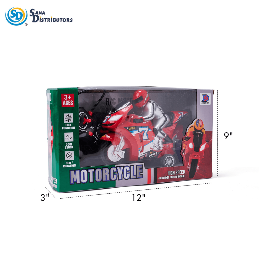 Motorcycle Rider R/c 9"x3"x12"