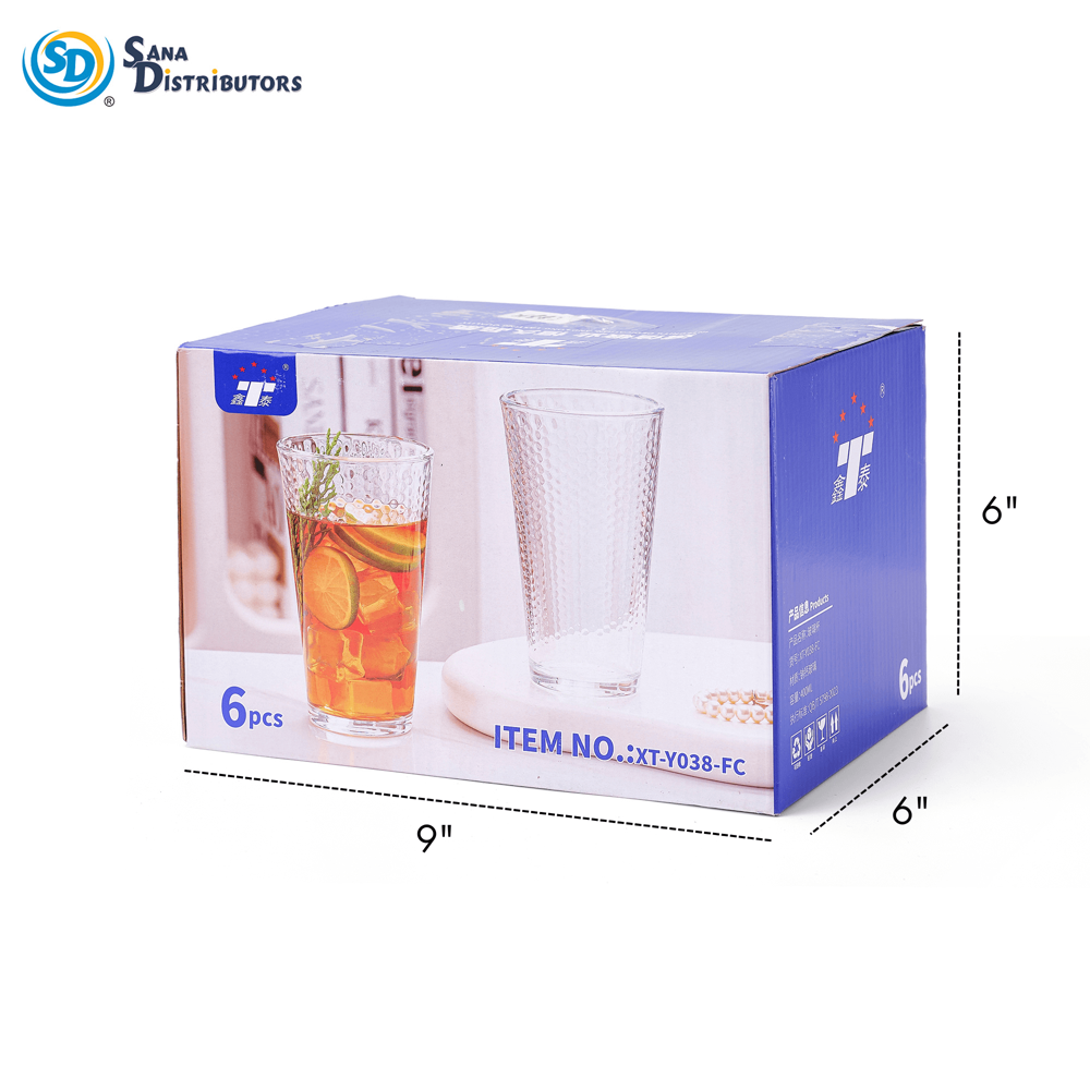 Drinking Glass 6pcs 6"