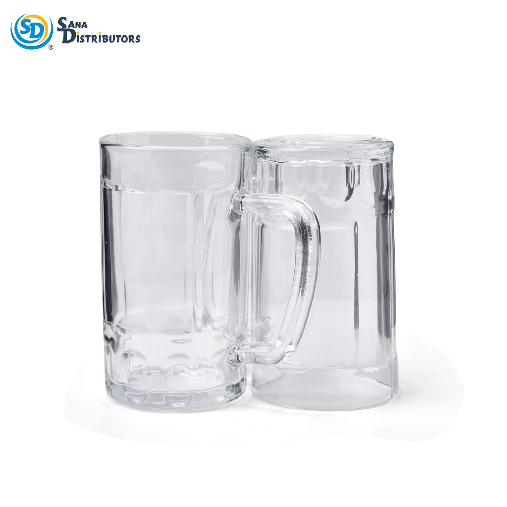 Glass Beer Mugs 2pcs 5" 400 mL
