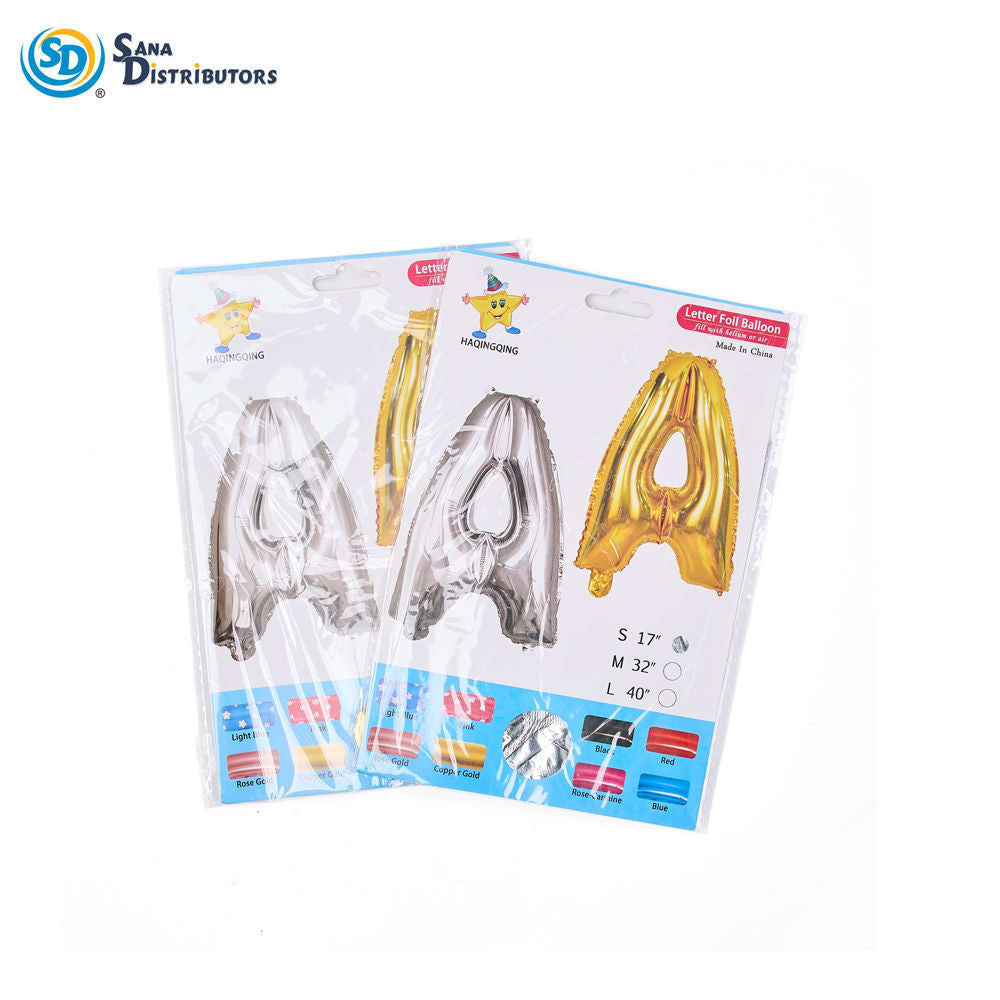 Foil Balloon A to Z Letter -Silver 17"