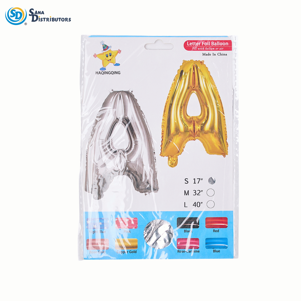 Foil Balloon A to Z Letter -Silver 17"