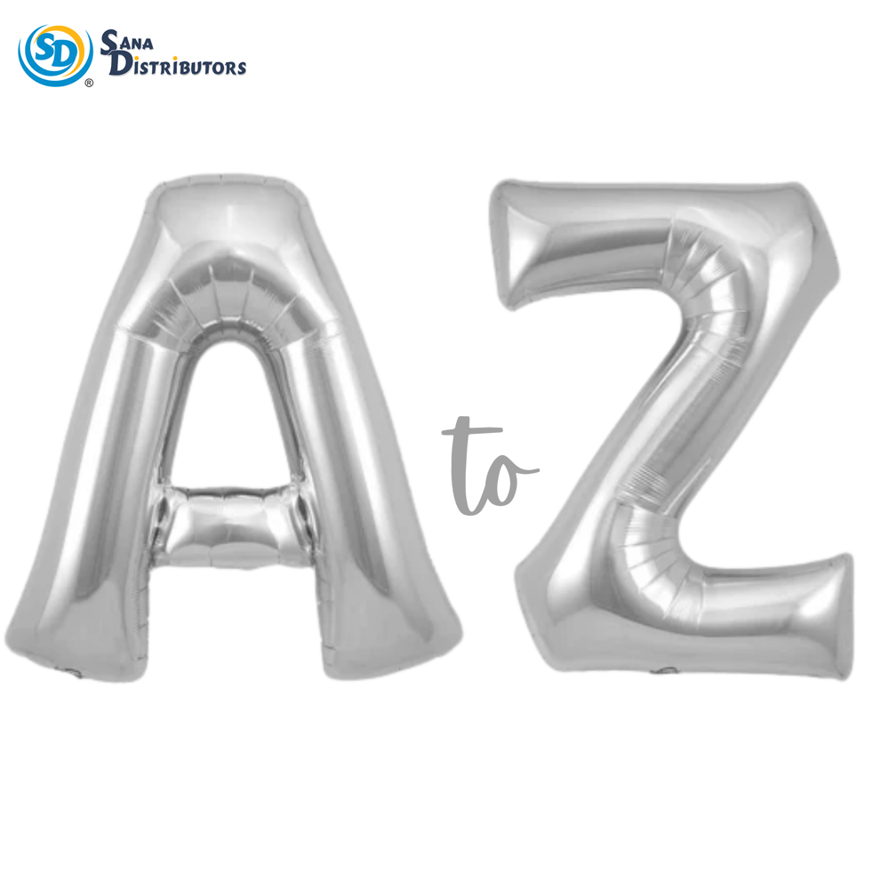 Foil Balloon A to Z Letter -Silver 17"