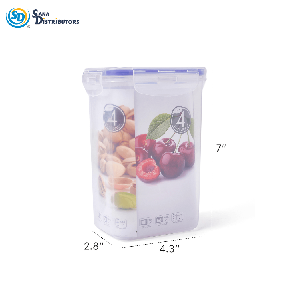 Plastic Storage Container 1300 mL 4.3"x2.8"x7"